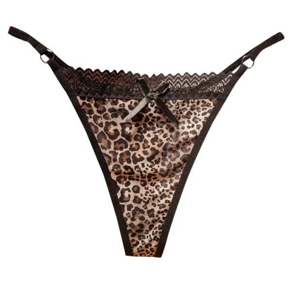 Sexy Lace Low Waist Leopard Printed G-string Intimates Briefs Panties - Image 9