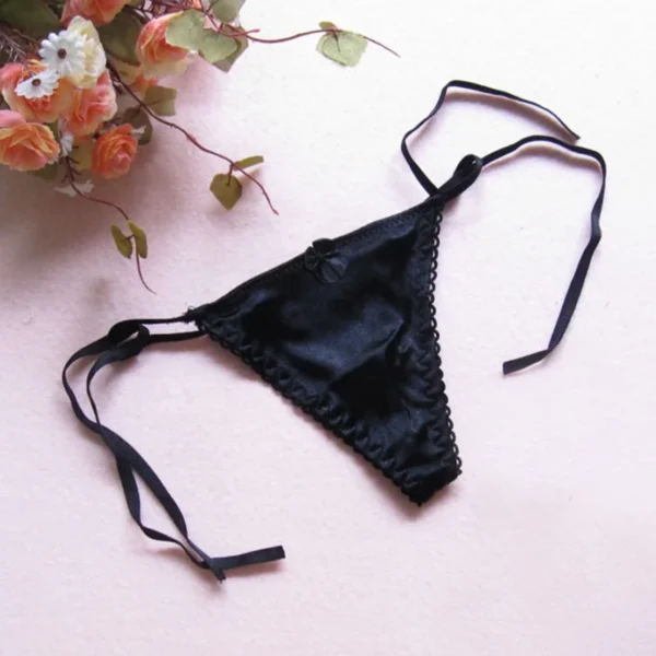 Sexy Silk Thong G-string Lace Low Waist String Intimates Thongs - Image 3