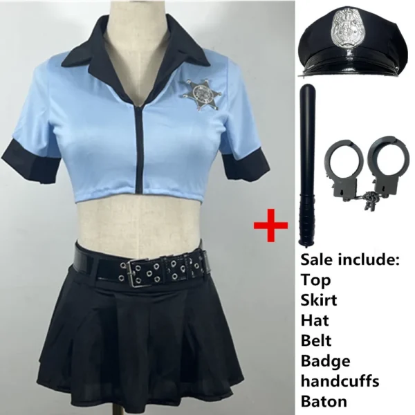 New Role Play Games Costume Sexy Set Lingerie Police Uniform Cosplay - Image 6