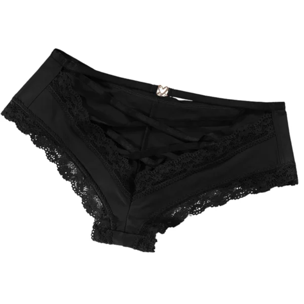 Covering Lace Briefs Thin Strip Tie Low Waist Sexy Panties - Image 10