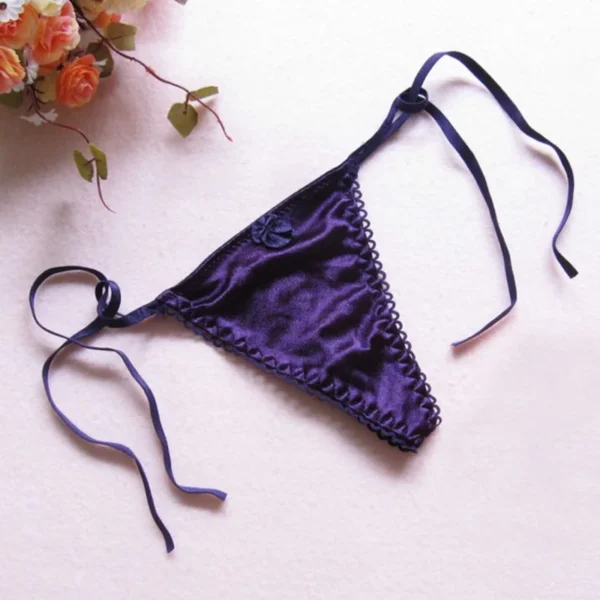 Sexy Silk Thong G-string Lace Low Waist String Intimates Thongs - Image 6