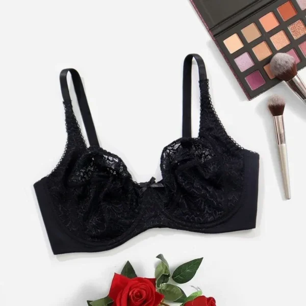 Classic Lace Bralette With Wire No Foam Pad Bra - Image 9