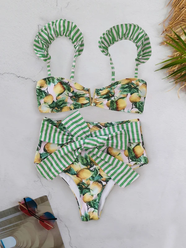 New Floral Low Waist  Brazilian Suits Beachwear Bikini Set - Image 10