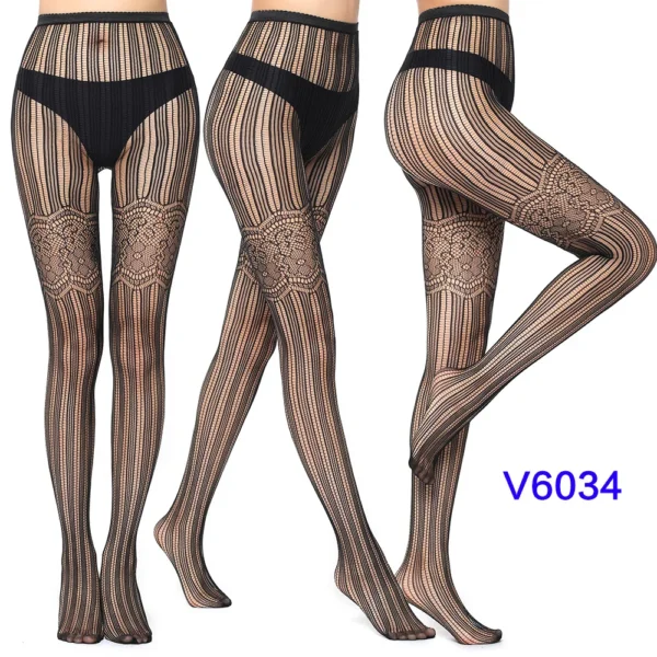 Sexy Fishnet Black Gothic Lace Tights Stocking - Image 7