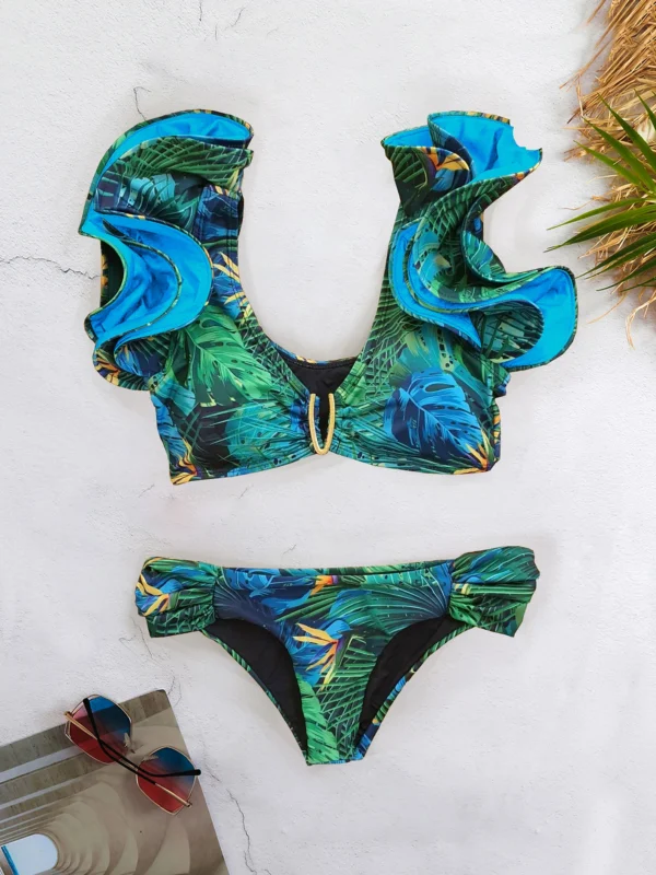 New Floral Low Waist  Brazilian Suits Beachwear Bikini Set - Image 9