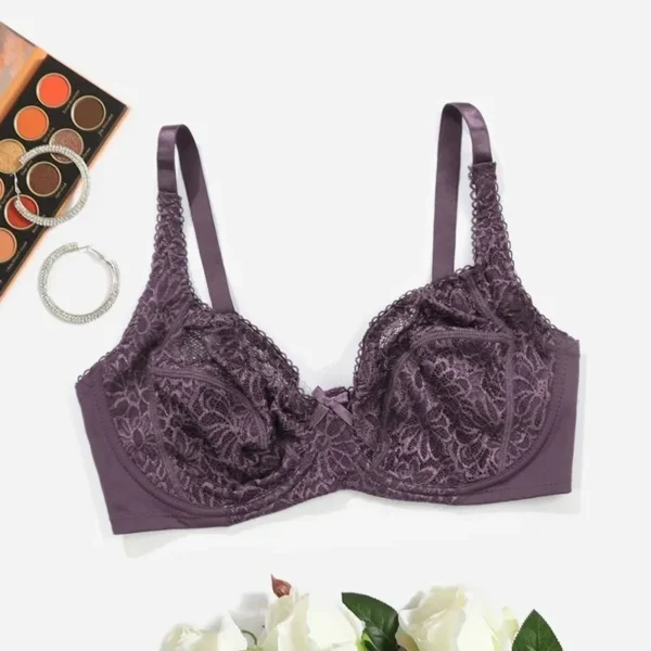 Classic Lace Bralette With Wire No Foam Pad Bra - Image 7