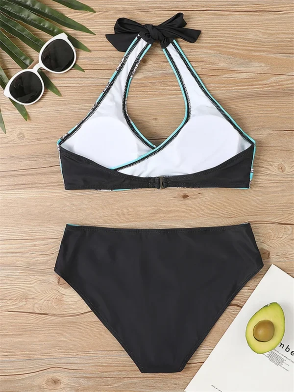 Beautiful Various Pattern V Neck Summer Beachwear Bikini Set - Image 19