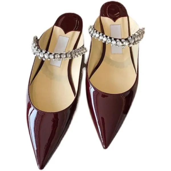 Brand New Rhinestone Pointed Leather Fashion High Heels Shoes - Image 12